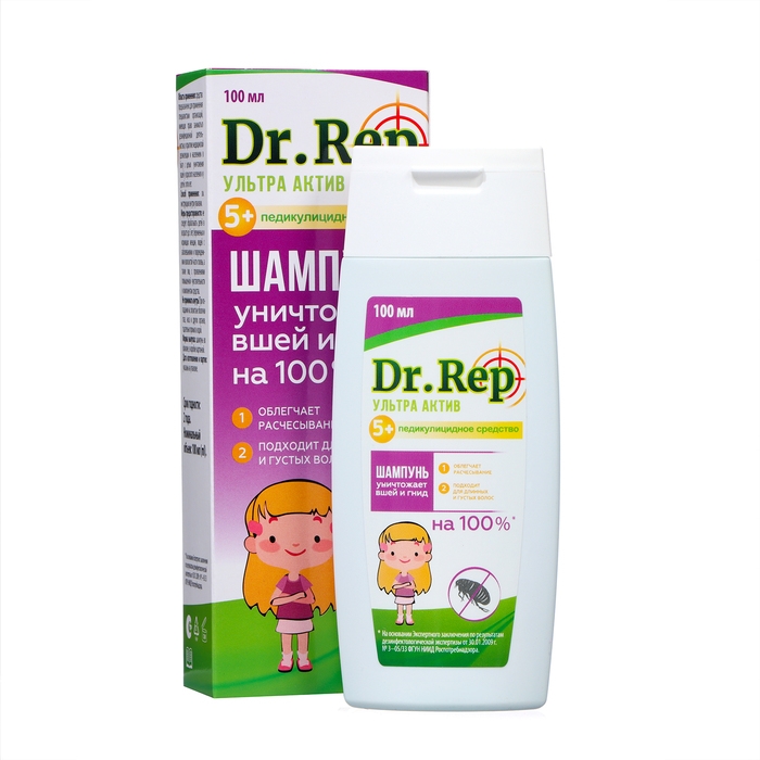 Шампунь Доктор реп средство педикулицидное  Шампунь Доктор реп средство педикулицидное "мирролла перметрин "фора+".100 мл