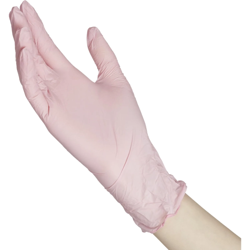 Перчатки нитрил, н/c, н/о, текстур, Benovy (L) 50п/уп, розовый
