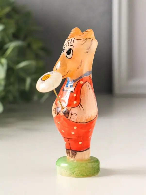 Фигурка &laquo;Козел с цветком&raquo;, 10&times;3.5 см, селенит