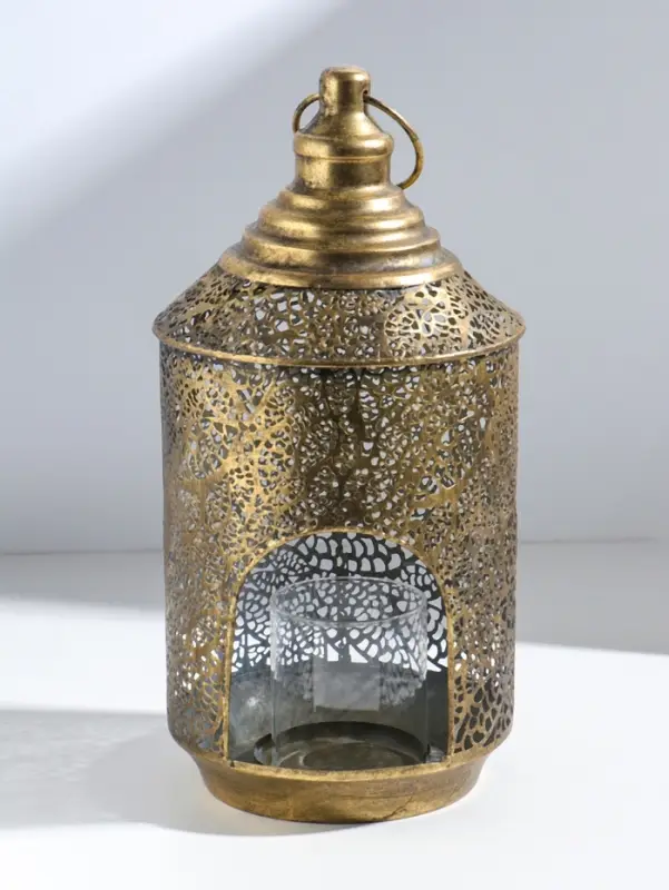 Подсвечник на 1 свечу &laquo;Фонарь. Вереск&raquo;, металл под золото, d=8 см, 16&times;16&times;31.5 см