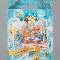 Подарочная коробка новогодняя Светлый праздник 17 х 7 х 25,5 см Подарочная коробка новогодняя Светлый праздник 17 х 7 х 25,5 см