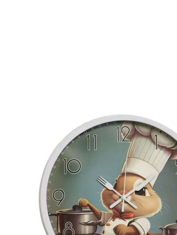 Часы настенные интерьерные &laquo;Кролик-шеф&raquo;, для кухни, бесшумные, плавный ход, d=29.5 см, толщина 4.5 см