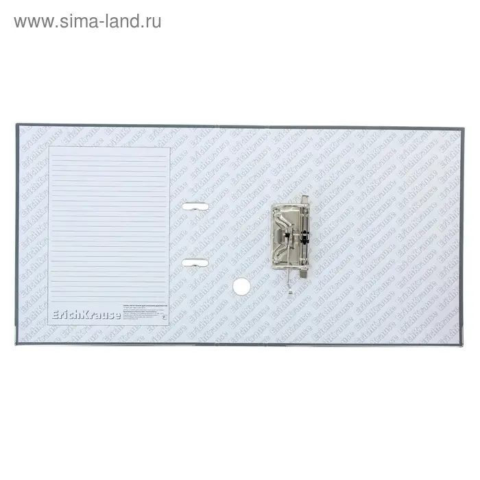 Папка-регистратор А4, 70 мм, ErichKrause &laquo;Бизнес&raquo;, собранный, серый, пластиковый карман, металлический кант, картон 2 мм, вместимость 450 листов