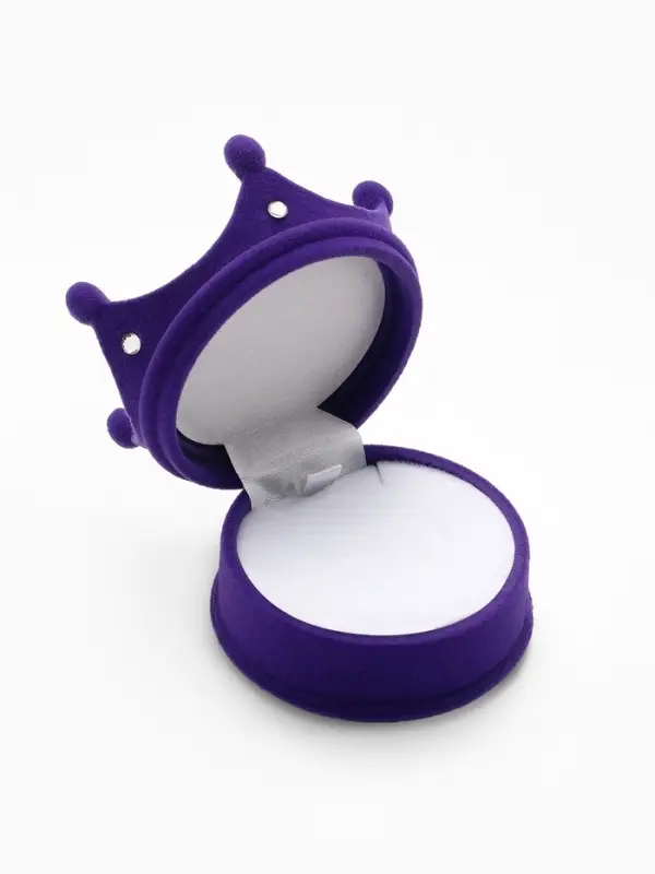 Футляр под серьги, кулон, кольцо &laquo;Корона&raquo;, бархатный, 5.5&times;5.5&times;4.5 см, фиолетовый