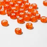 Бусины для творчества из акрила &laquo;Буквы английские&raquo;, МИКС, 7&times;4 мм, набор 10 г, цвет прозрачно-оранжевый