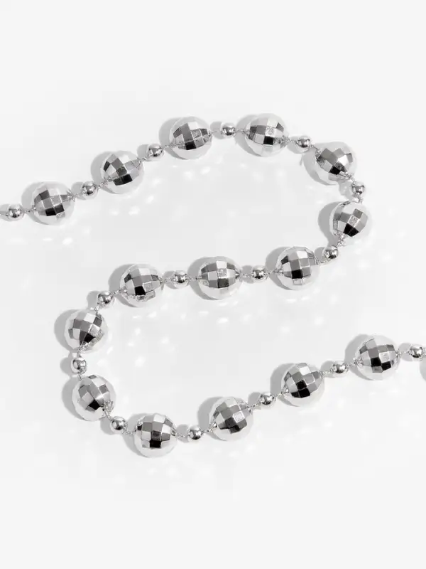 Бусы на нитях &laquo;Диско шар&raquo;, 10/4 мм, 2 м, цвет серебряный