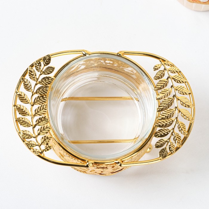 Сахарница «Крылья», 200 мл, 16×10,5×11 см, с ложкой, цвет металла золотой Сахарница «Крылья», 200 мл, 16×10,5×11 см, с ложкой, цвет металла золотой