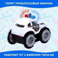 Машина-перевёртыш «Полиция», работает от батареек, световые эффекты