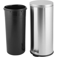Ведро мусорное стальное 30л кругл сереб с пед и крыш матов 310х690мм_30L-NN