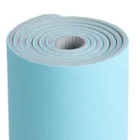 Коврик для фитнеса и йоги ONLYTOP, нескользящий, 183&times;61&times;0.6 см, цвет серый/голубой