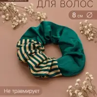 Резинка для волос QF &laquo;Орбита&raquo;, половинка полоски, 8 см, жёлто-зелёная