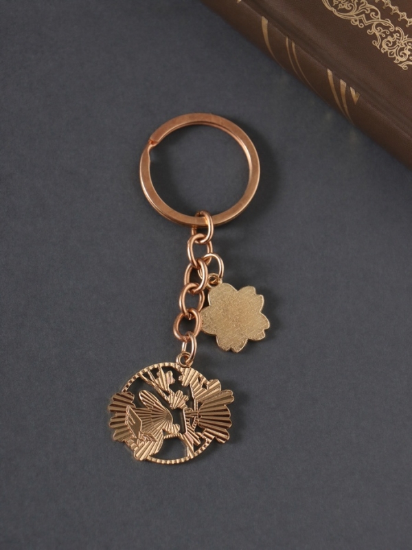 Брелок металл, эмаль "Зайка и сакура" 9 см