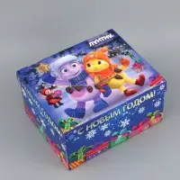 Коробка складная, с крышкой, "С Новым годом", 31 х 25,5 х 16 см, Лунтик