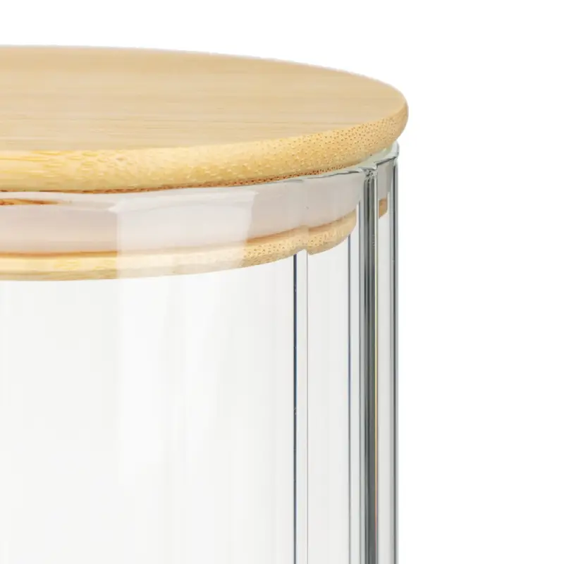 VETTA ЭКО Грани Банка для хранения 1100мл, 17х10см, стекло, бамбук