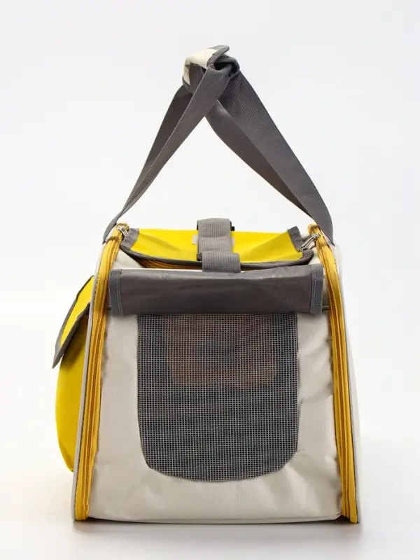Сумка-переноска с органайзером и окном, 45&times;26&times;29 см, серо-жёлтая