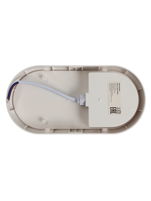 Светильник светодиодный, 18 Вт, IP54, 6500К, 220 В, овал, белый