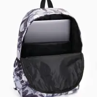 Рюкзак школьный на молнии, с карманами, с принтом, размер 30&times;13&times;42 см, серый