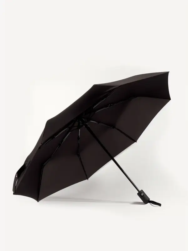 Зонт автоматический Black, 3 сложения, 8 спиц, R=48/55 см, d=96 см, чёрный