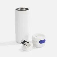 Термостакан X1 с цветной кнопкой, белый с синим