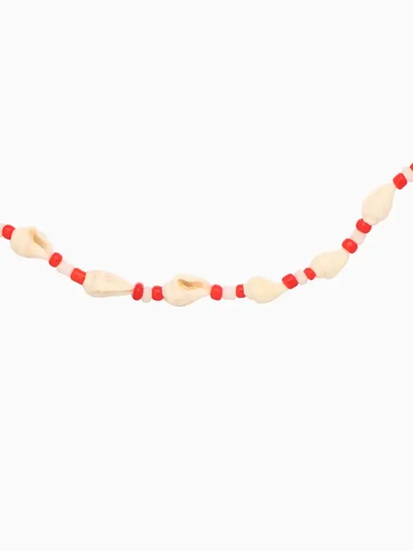 Ожерелье "Халия" длина 35 см, цв. красный