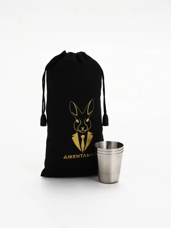 Стопки в чехле &laquo;Джентельмен&raquo;: нержавеющая сталь, набор 3 шт.&times;30 мл