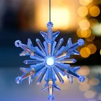 Подвеска светодиодная «Ледяная снежинка» 11 см, 1 LED, от батареек LR41×3, свечение RGB Подвеска светодиодная «Ледяная снежинка» 11 см, 1 LED, от батареек LR41×3, свечение RGB