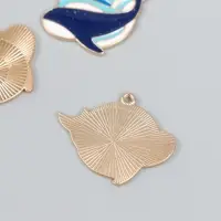 Декор для творчества металл, эмаль "Кит и морская планета" 2,3х3,1 см