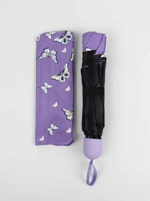 Зонт механический &laquo;Бабочки&raquo;, с проявляющимся рисунком, 4 сложения, 8 спиц, R=47/55 см, d=94 см, МИКС