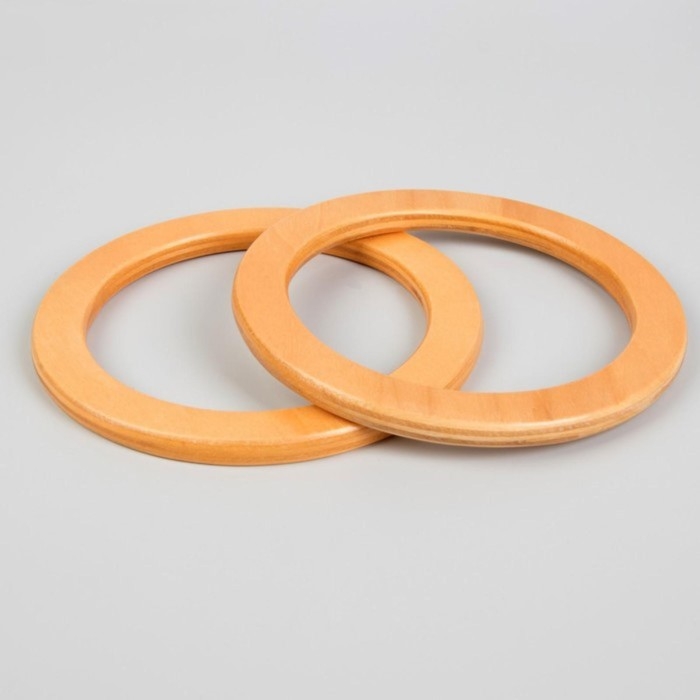 Ручки для сумки деревянные, d = 10,2 / 13,2 см, 2 шт, цвет бежевый Ручки для сумки деревянные, d = 10,2 / 13,2 см, 2 шт, цвет бежевый