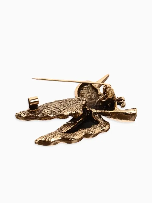 Брошь &laquo;Галиотис&raquo;, колибри, зелёная в чернёном золоте