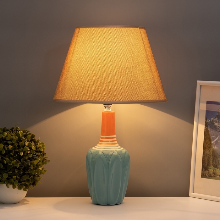 Настольная лампа с абажуром RISALUX «Аззуро», Е27, 40 Вт, 30×30×45 см Настольная лампа с абажуром RISALUX «Аззуро», Е27, 40 Вт, 30×30×45 см