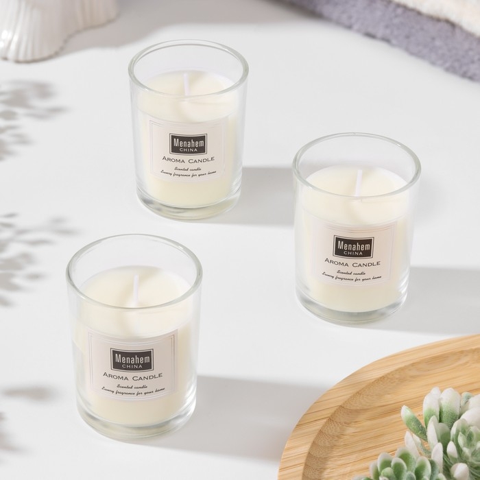 Набор свечей ароматических  Набор свечей ароматических "Aroma Candle", цветок апельсина, 3 шт