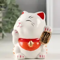 Копилка керамика "Манэки-нэко - иероглиф удача" оранж 7,2х8,3х10 см Копилка керамика "Манэки-нэко - иероглиф удача" оранж 7,2х8,3х10 см