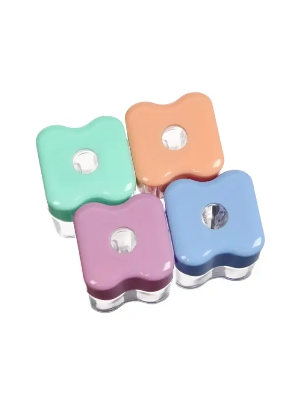 Точилка ErichKrause Wave Mini Pastel Bloom, с контейнером, МИКС