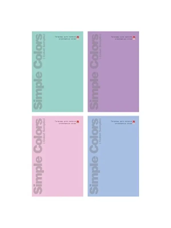ТЕТРАДЬ ДЛЯ ЗАПИСИ СЛОВАРНЫХ СЛОВ А6, 48 Л. "ZEFIR COLORS" 4 ВИДА