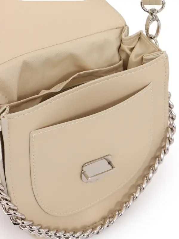 Сумка женская мессенджер TEXTURA на клапане, 17&times;10&times;18 см, бежевая