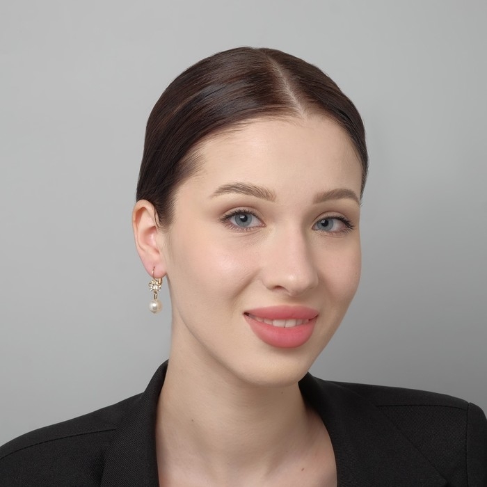 Серьги с жемчугом «Грация» цветы с бусиной, цвет МИКС Серьги с жемчугом «Грация» цветы с бусиной, цвет МИКС