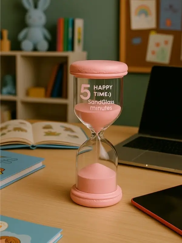 Песочные часы на 5 минут &laquo;Макарун&raquo;, 4.4&times;9.8 см, розовые