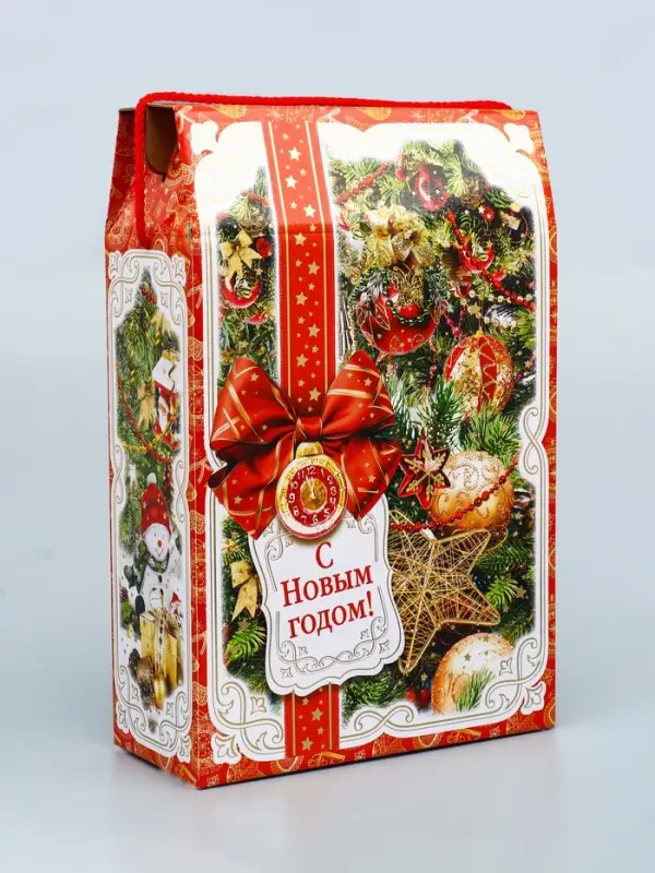 Коробка подарочная новогодняя «Яркий праздник» 22.5×34×10 см