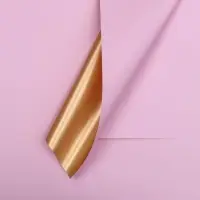 Пленка для цветов, «Золотая сторона», розовая, 57×57 см ±5% см Пленка для цветов, «Золотая сторона», розовая, 57×57 см ±5% см