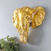 Панно настенное полистоун &laquo;Слон&raquo;, интерьерный декор, золото с патиной, 22&times;7.5&times;22 см