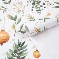 Бумага упаковочная новогодняя &laquo;Веточки зимы&raquo;, белый крафт, 1 лист, 80 г/м&sup2;, 70&times;100 см