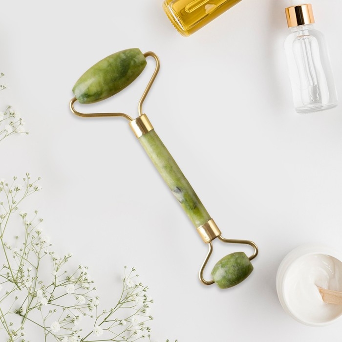 Массажёр, гуаша, для лица и зоны декольте &laquo;Йога&raquo;, кальцит, серпентин 14,2 х 5,5