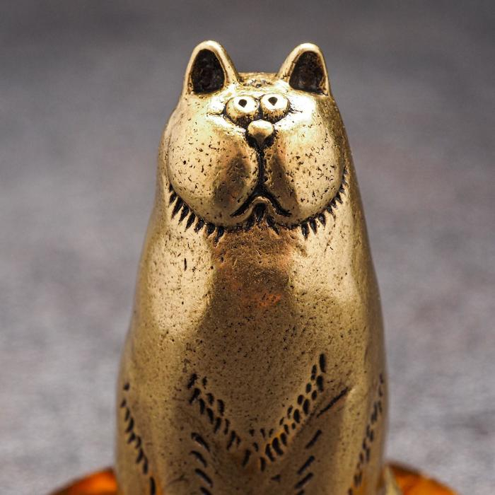 Сувенир Сувенир "Кот", янтарь, 4х3,5х3,5 см