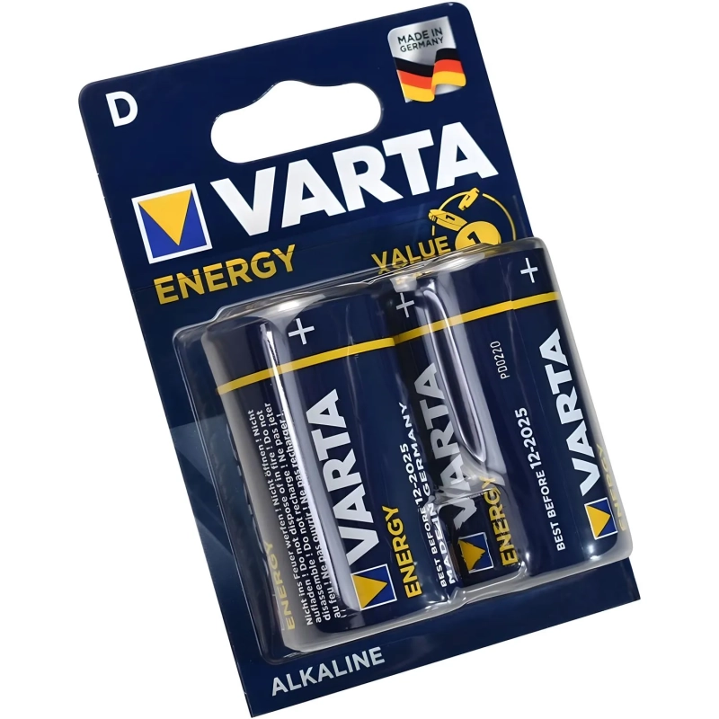 Батарейка Varta ENERGY LR20 D 2шт/бл Alkaline 1.5V (4120) (4120229412)