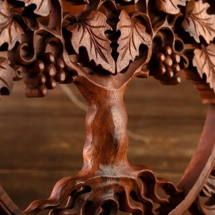 Панно резное дерево  Панно резное дерево "Райский виноградник" 40х40х2 см