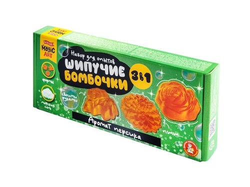 Набор для опытов "Шипучие бомбочки. Аромат персика" 3 в 1 05711