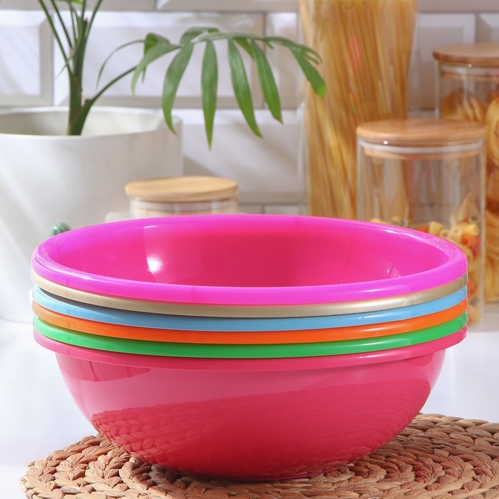 Чаша пластиковая, 3,5 л, цвет МИКС Чаша пластиковая, 3,5 л, цвет МИКС