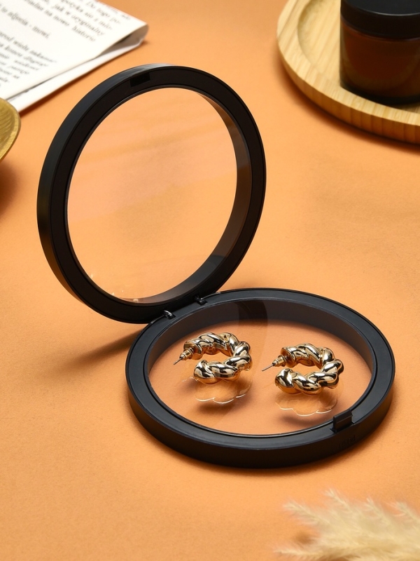 Подставка для украшений «Круг», 11*11*4,5 см, цвет черный Подставка для украшений «Круг», 11*11*4,5 см, цвет черный