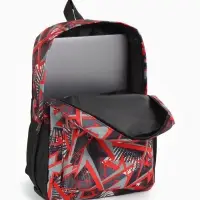 Рюкзак школьный на молнии, с карманами, с принтом, 30&times;13&times;42 см, чёрный